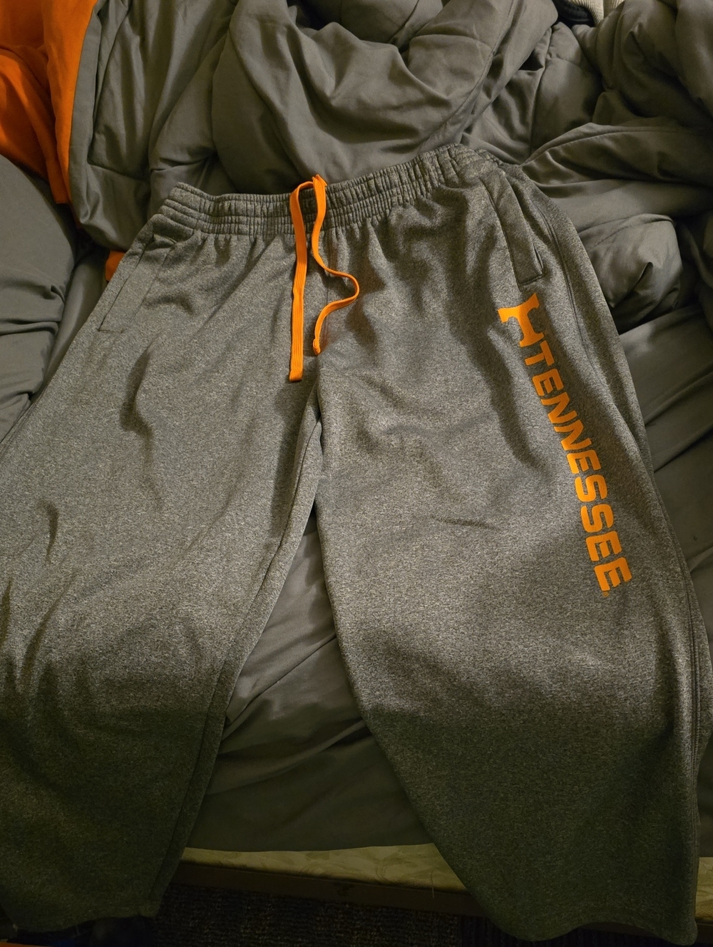 Knights Apparel Gray Sweatpants with Orange Tennessee Logo